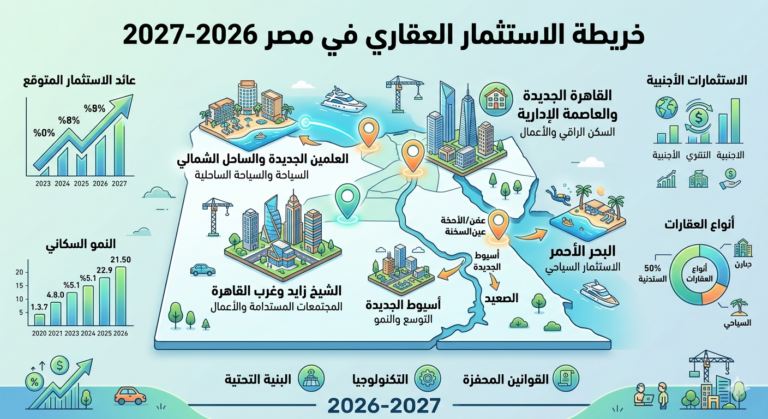 خريطة الاستثمار العقاري في مصر 2026-2027: إعادة تشكيل المعمار الجغرافي والفرص الاستثمارية