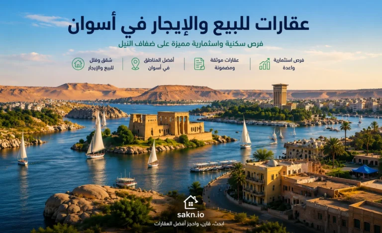 عقارات للبيع والإيجار في أسوان 2026 | دليل الأسعار وأفضل المناطق للسكن والاستثمار